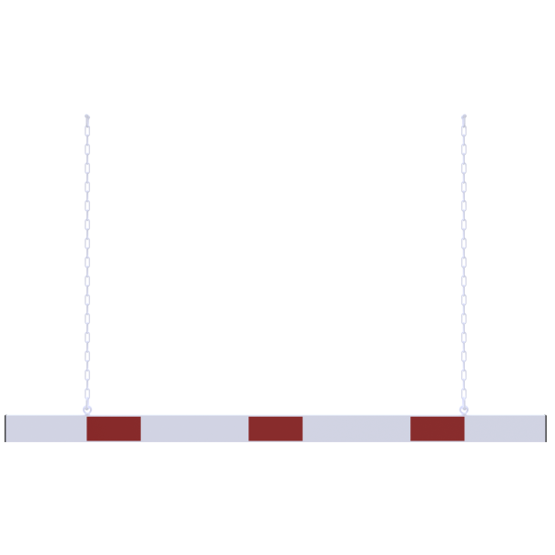 Barrier | aluminium profile | white coated / | red reflecting | white / red | reflecting both-sided | cross tube length: 2000 mm